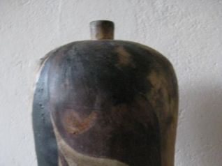 Vase, Engoben, Rauchbrand 45